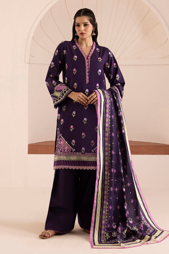 Zellbury Cotton Satin – Embroidered Shirt Shalwar Dupatta - 0261