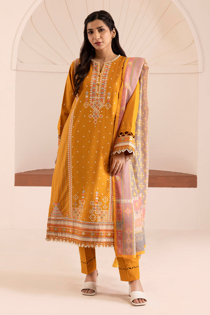Zellbury Cotton Satin – Embroidered Shirt Shalwar Dupatta - 0262