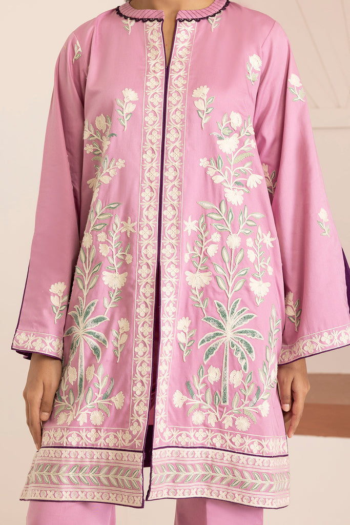 Zellbury Cotton Satin – Embroidered Shirt Shalwar Shawl - 0268