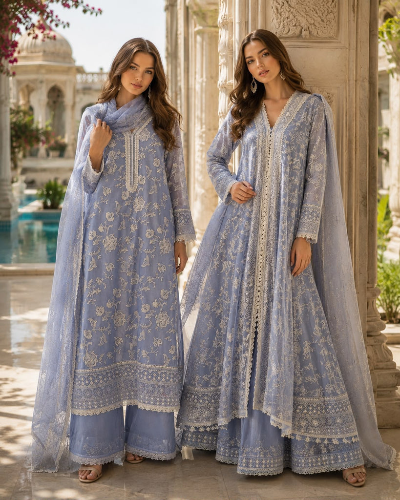 Saadia Asad Nooriyah Luxury Formals – D3 - Dove Blue