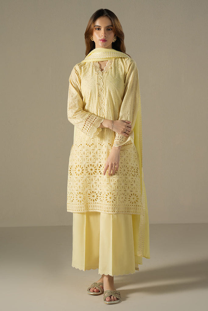 Cross Stitch Chikankari Lawn – Lemon Zest