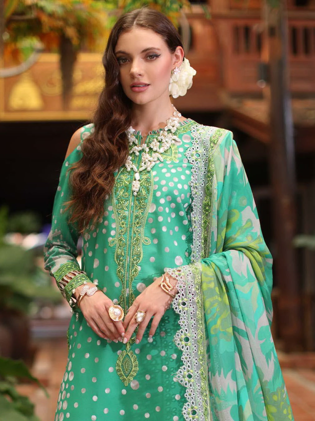 charizma green dress Sea Green Embroidered Pakistani Lawn Suit