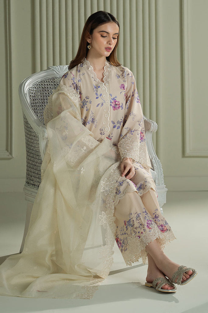 Cross Stitch Mahiri – Blooming Sand - 3pc Embroidered Lawn Suit