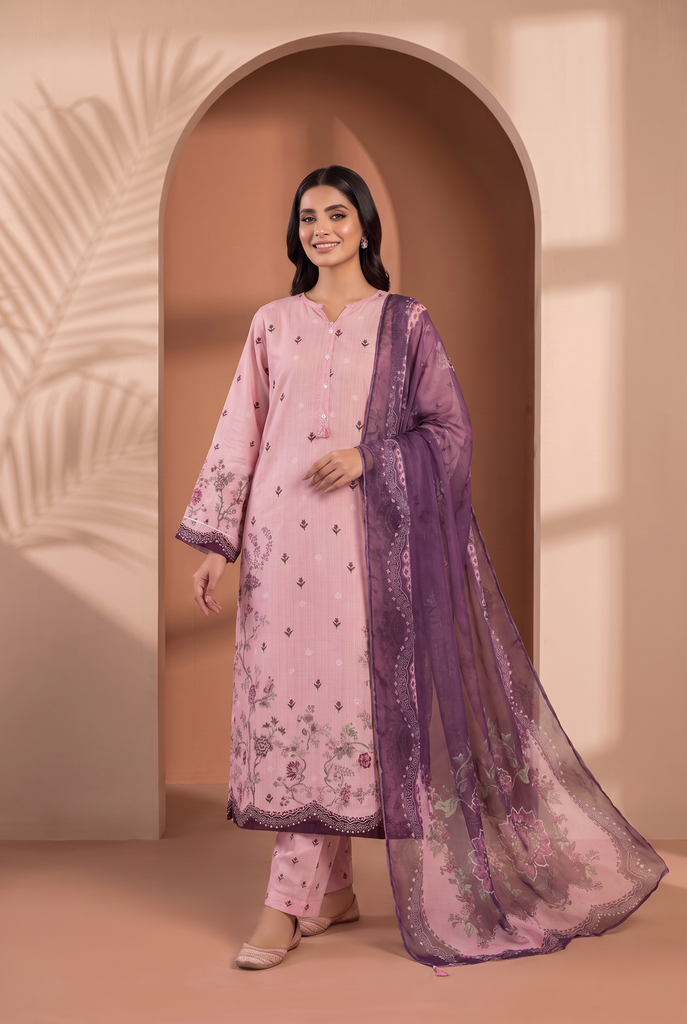 Sadabahar Printed Viscose D-04 Pink - model front