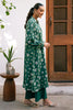 Cross Stitch Daily Wear – GREEN VOYAGE-2 PIECE PRINTED LINEN SUIT