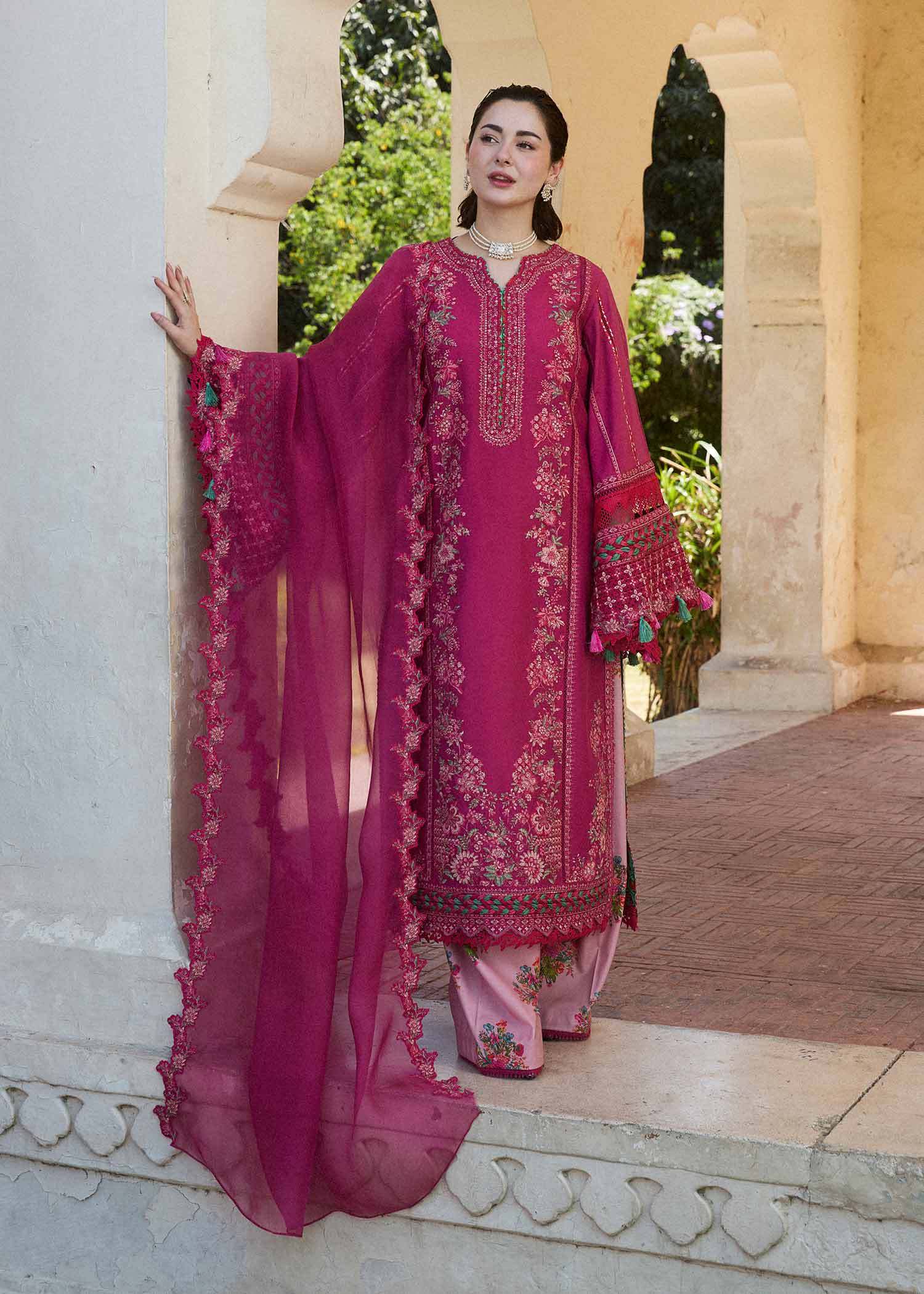 hussain rehar pink dress ORYZA HussainRehar