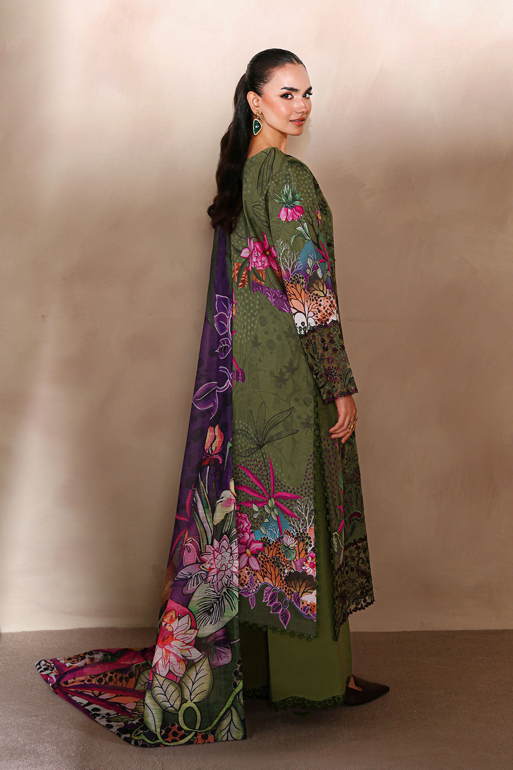 Ramsha Mashaal Embroidered Printed Lawn Dress