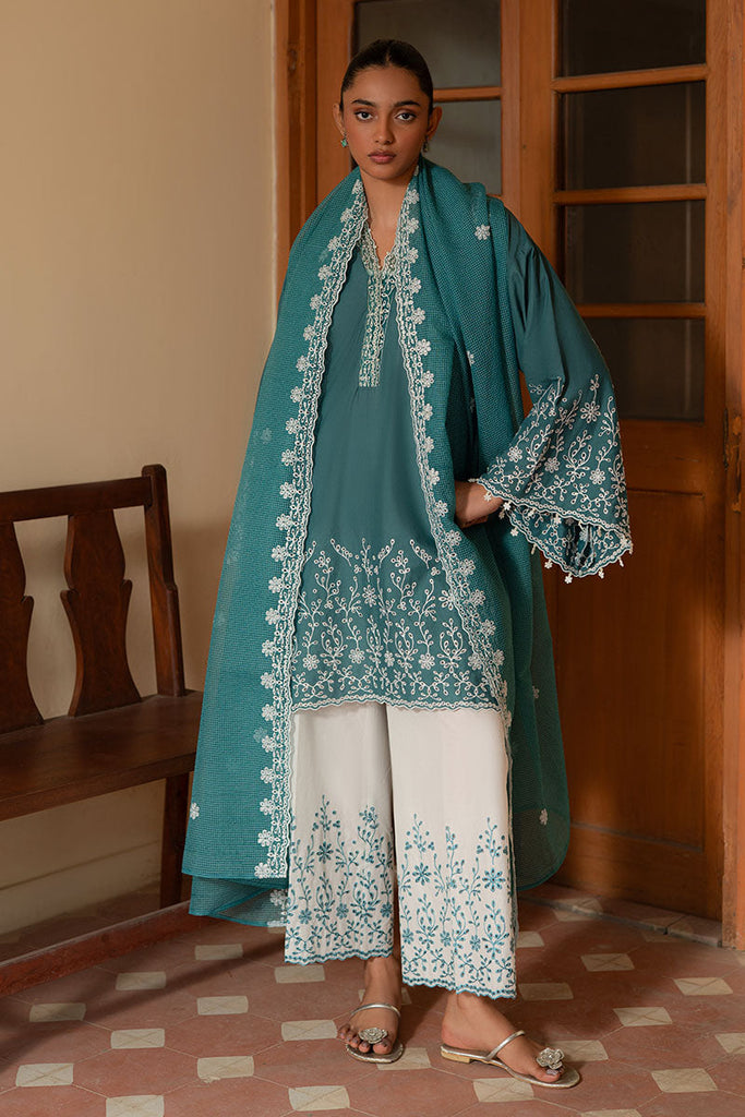 Cross Stitch Mahiri Embroidered Lawn – TEAL DREAM