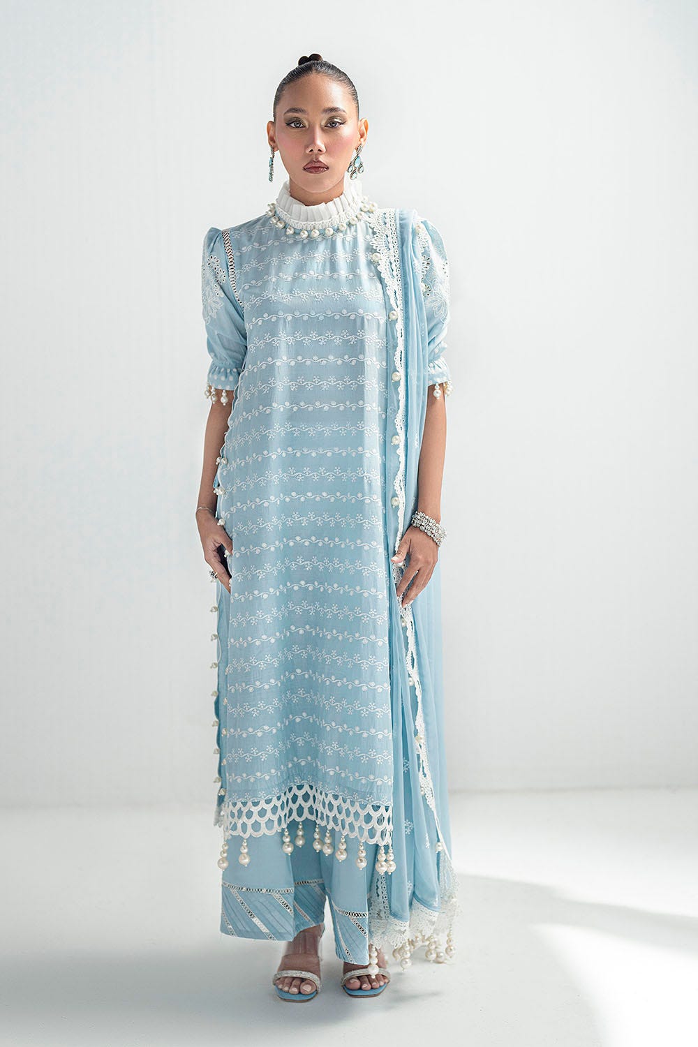 gul ahmed blue dress Gul Ahmed OG-32011 Summer Premium Collection Sara Clothes
