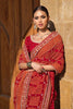 Gul Ahmed – 2 Piece Embroidered Gold and Lacquer Printed Chiffon Saree with Raw Silk Blouse PRS-42004