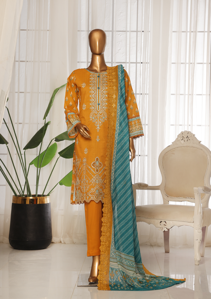 Riwayat RTW/Stitched Embroidered Lawn 3PC Suit – D-3