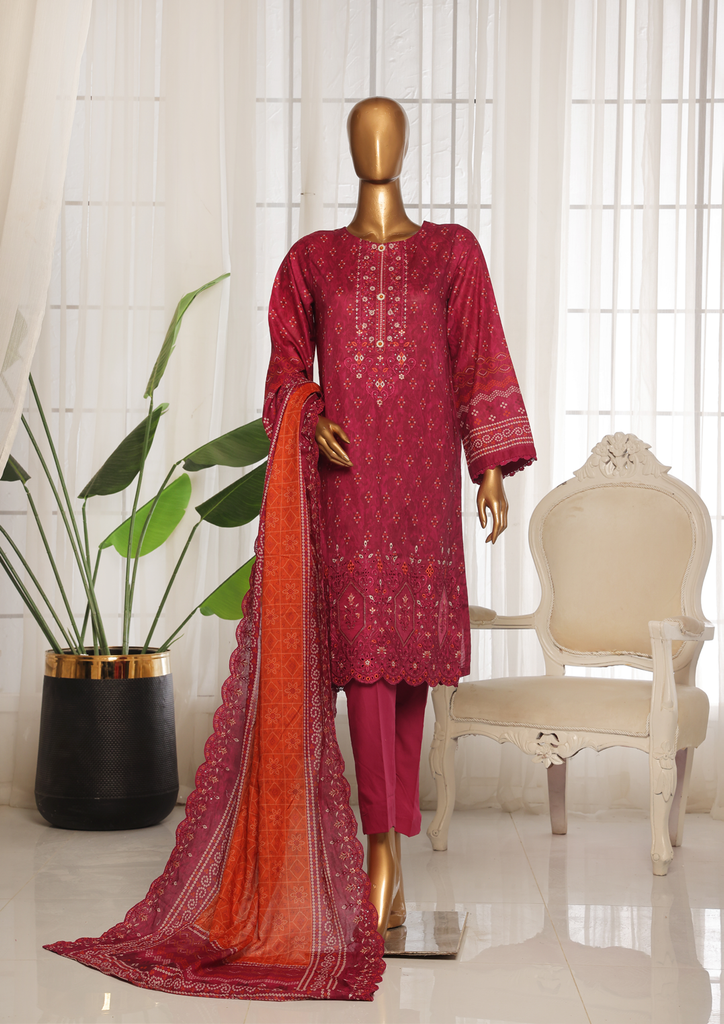 Riwayat RTW/Stitched Embroidered Lawn 3PC Suit – D-5