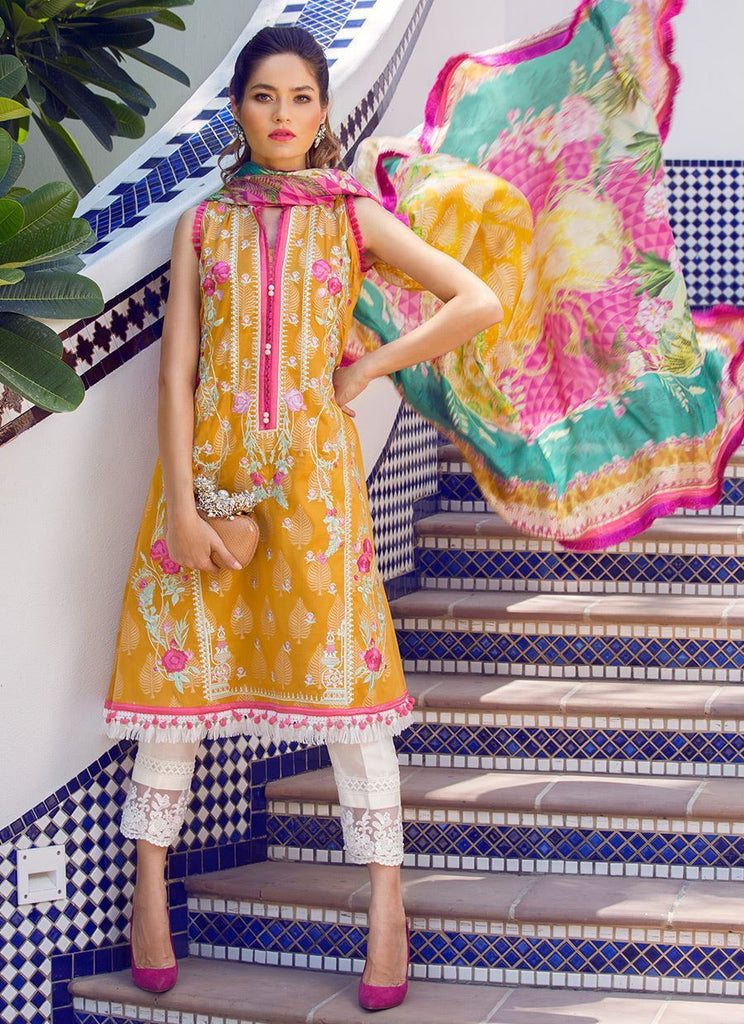 Farah Talib Aziz Luxe Eid Lawn Collection 2018 Safrah FTA04