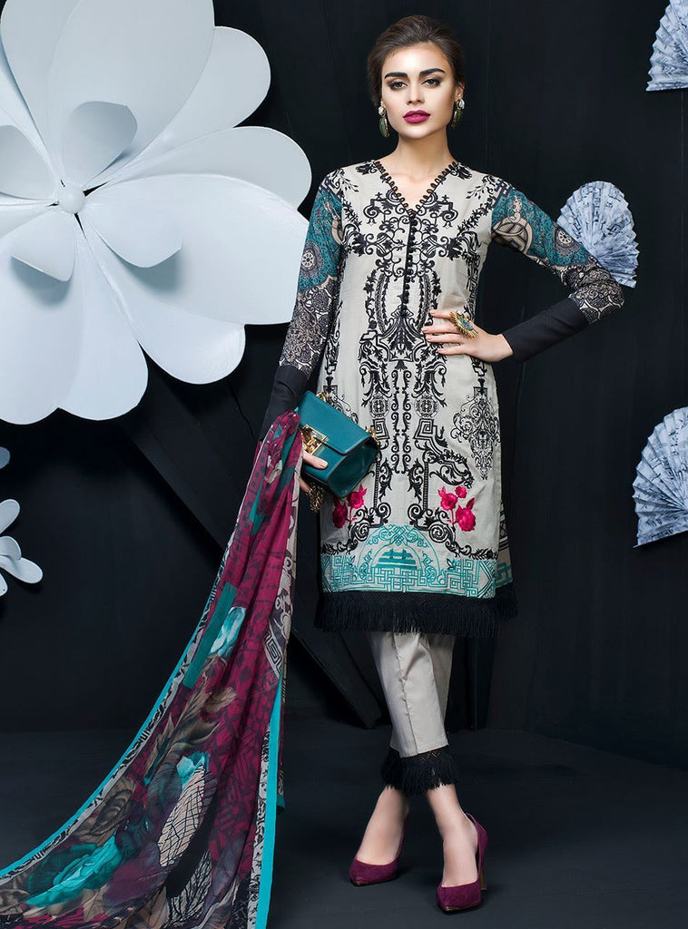 Zainab Chottani Pasión De Viajar Luxury Lawn 2018 – Rosa chinensis - B