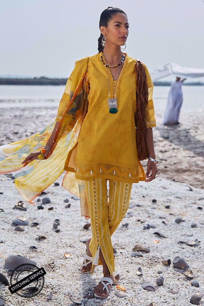 Mahgul Luxury Lawn Collection – ML-07 Yellow chrysanthemum