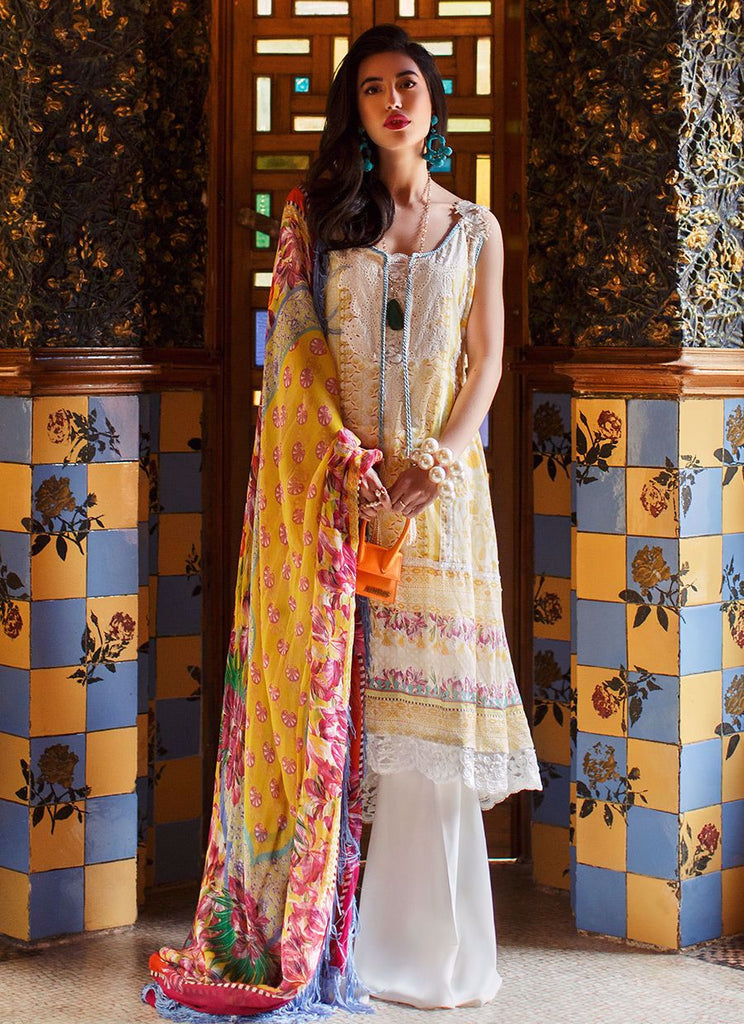 Farah Talib Aziz Luxe Lawn Collection 2020 – FTA-11 Amarilla lemon