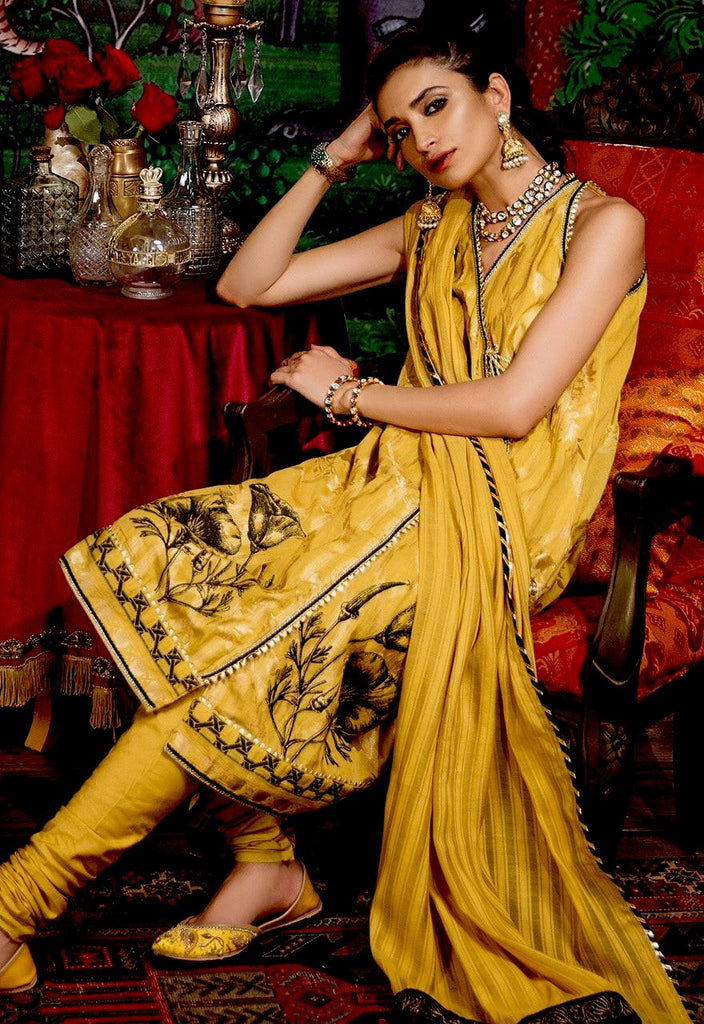 Cross Stitch Eid Jacquard Collection – Oil yellow