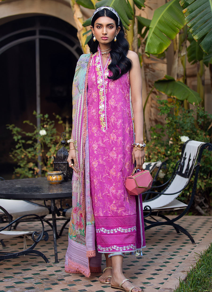 farah talib aziz pink dress Melek Rose Kaftan