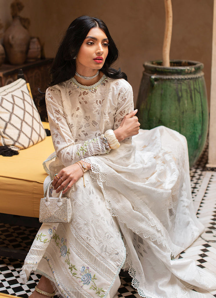 Farah Talib Aziz Luxury Lawn Collection 2023 Ourika Ivory YourLibaas
