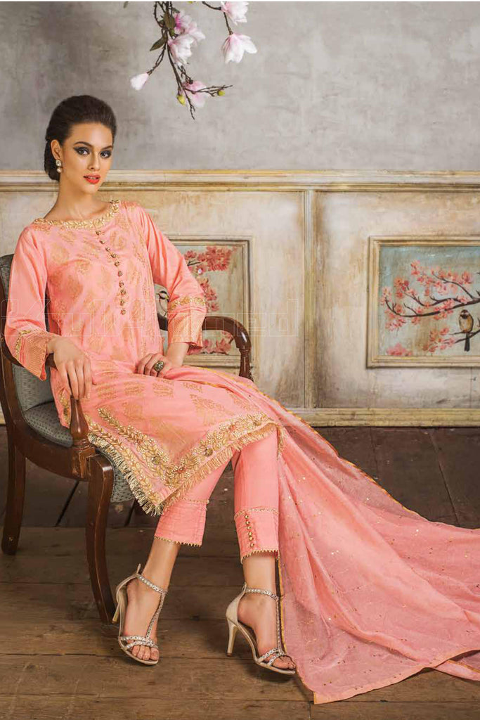 Gul Ahmed Glamorous Luxury Limited Eid Edition 2019 – 3 PC Embroidered Suit EA-84