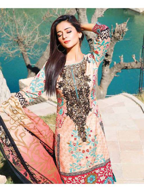 Zanisha Embroidered Lawn Collection 2016 –  01A - YourLibaas
 - 1