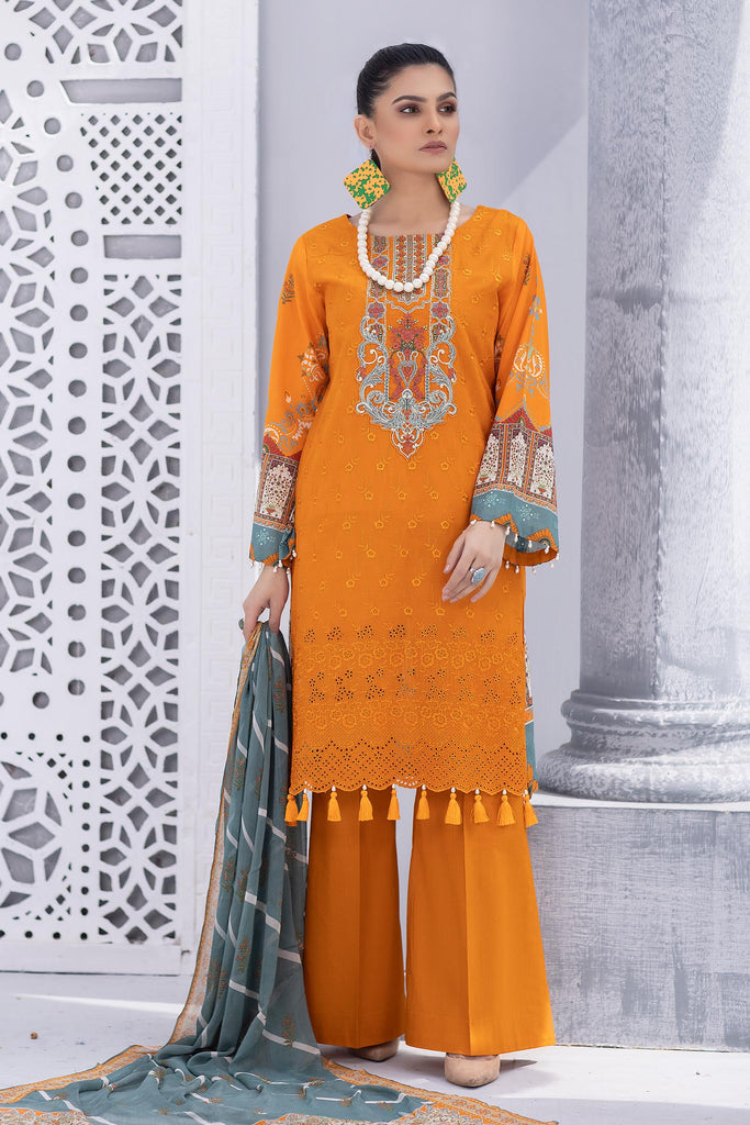 Guzarish by Zebaish · Stitched Printed & Embroidered Lawn Suit – Sun Stock