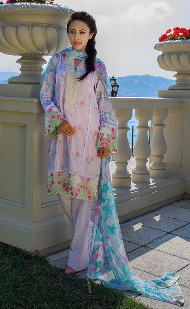 Farah Talib Aziz - A Mediterranean Dream - Cross Stitch Garden - Lavender - 3A - YourLibaas
 - 1