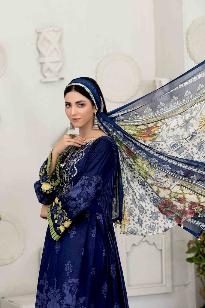 Raqami Lawn Collection by Tawakkal Fabrics – D-1615