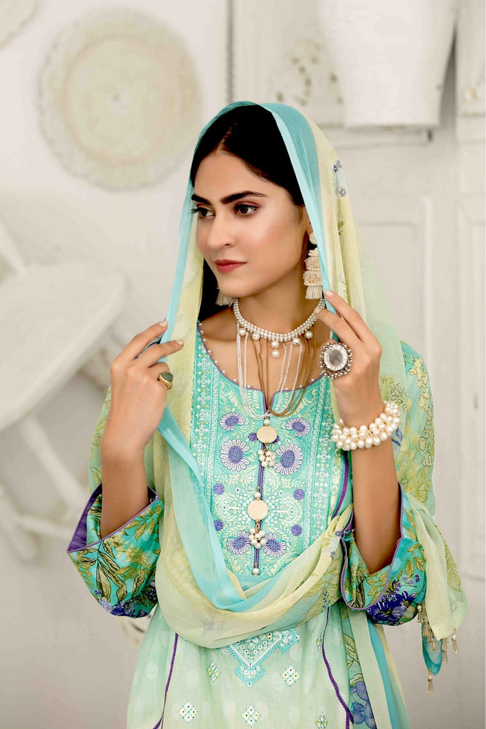 Raqami Lawn Collection by Tawakkal Fabrics – D-1608