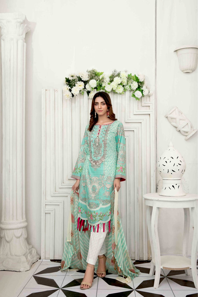 Raqami Lawn Collection by Tawakkal Fabrics – D-1620