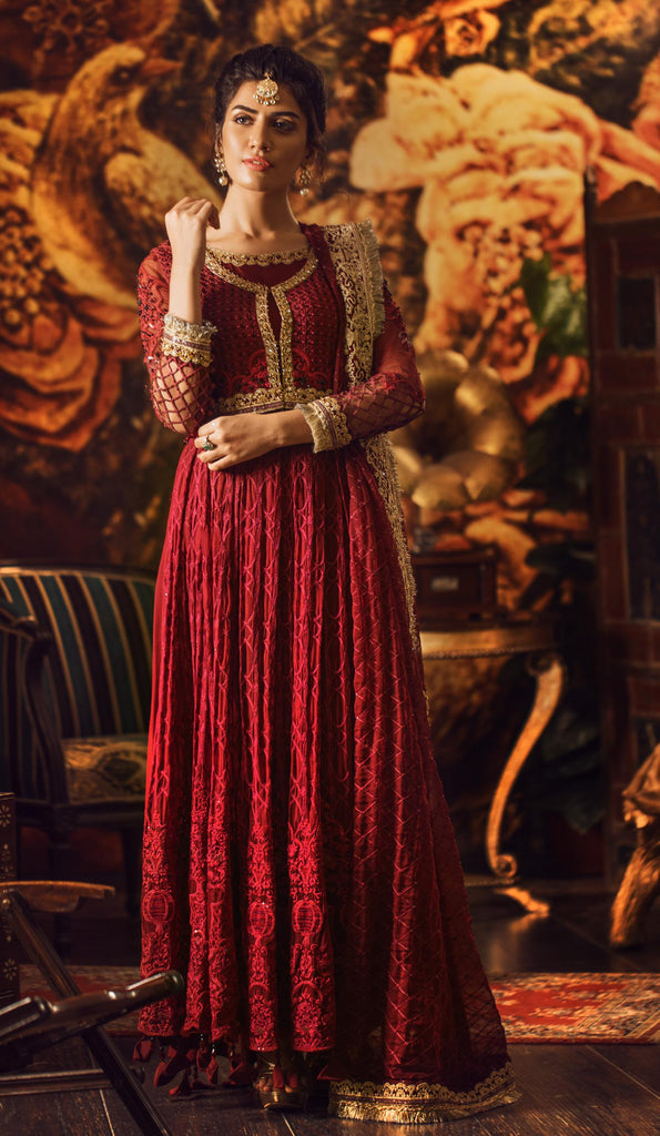 Adan's Libas Guzarish Wedding Festive Luxury Chiffon Collection 2019 – 05 Anarkali