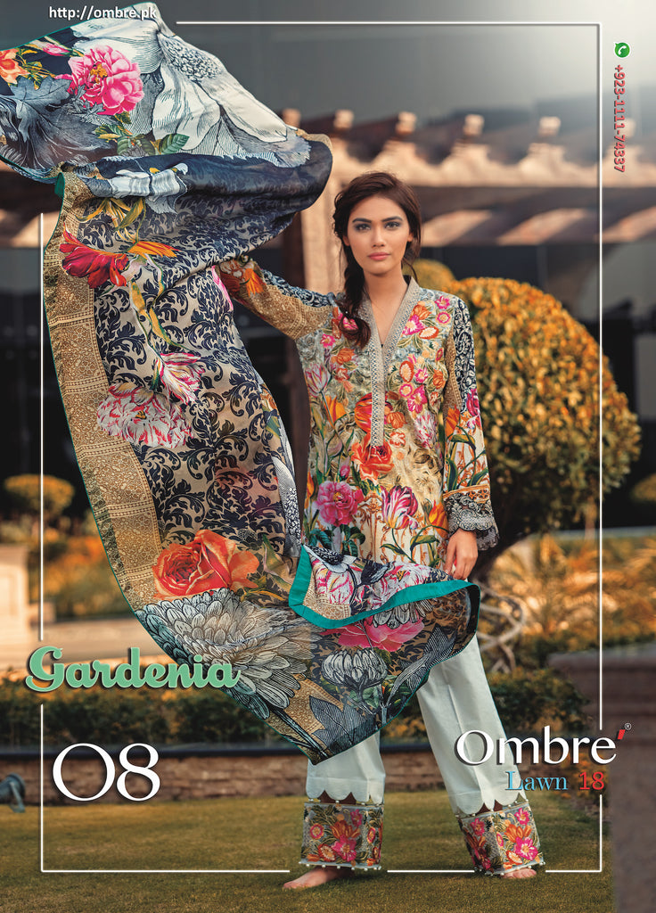 Ombre Lawn Collection 2018 – Gardenia