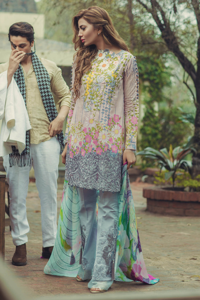 Rungrez Spring/Summer Lawn 2017 – Lavender Blue