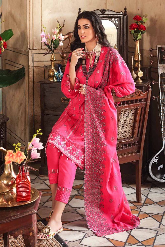 Gul Ahmed Festive Collection – Embroidered Lawn Suit with Yarn Dyed Dupatta FE-12256