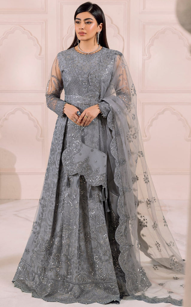 Alizeh Dua Luxury Formals – V01D01B- KHIRAD ( GREY )