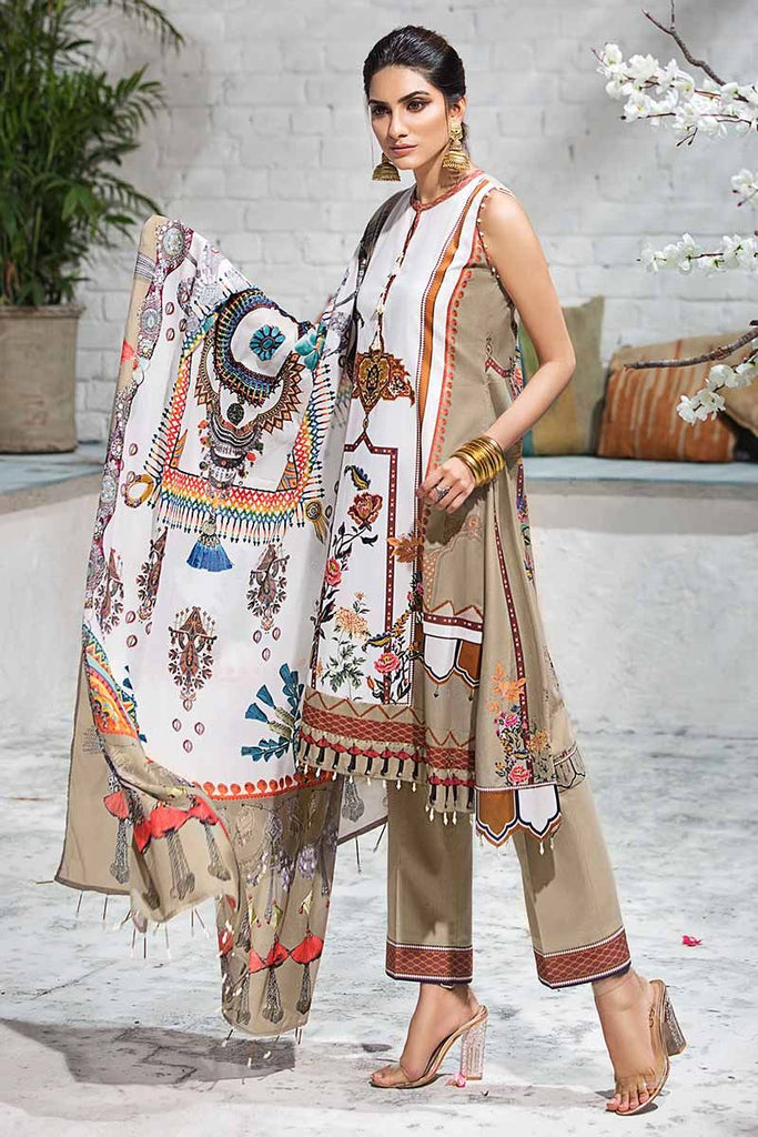 Gul Ahmed Cambric Collection 2019 – 3 PC Digital Printed Cambric – CBN-104B