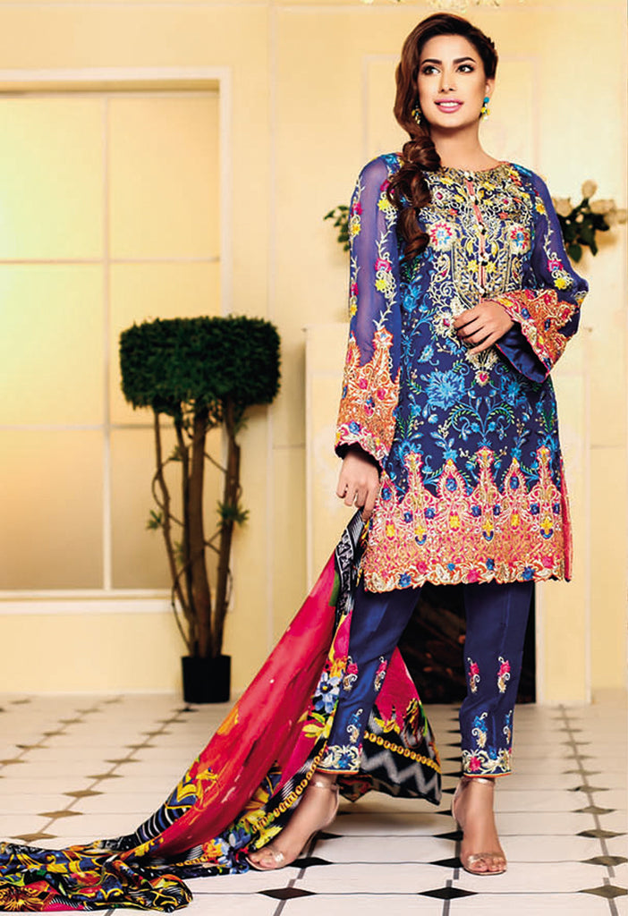Nomi Ansari Embroidered Chiffon Collection Vol-2 2016 – DN01 - YourLibaas
 - 1
