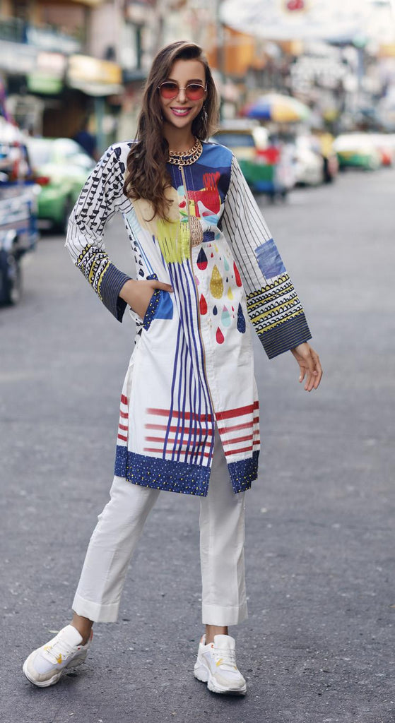 Gul Ahmed Yolo Mid Summer Cambric Kurti Collection 2019 – SCN-103