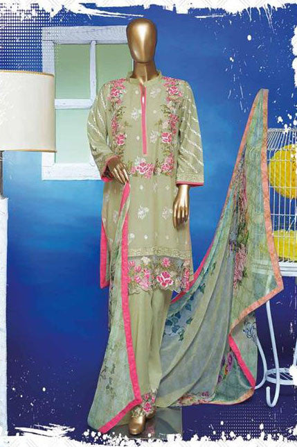 HZ Textiles Regalia Swiss Embroidered Festive Eid Collection – Design 10  Pistachio