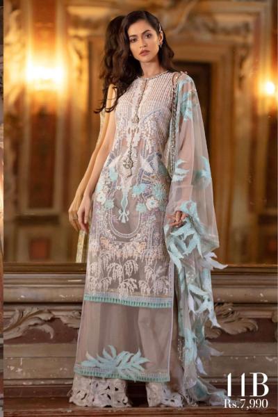 Sana Safinaz Luxury Lawn Collection 2019 – 11B - Grigio Argento