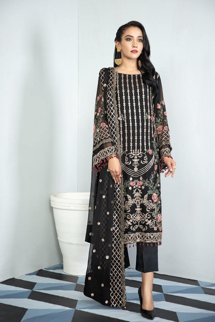 Alizeh Embroidered Chiffon Collection Vol-3 – Black Palm – YourLibaas