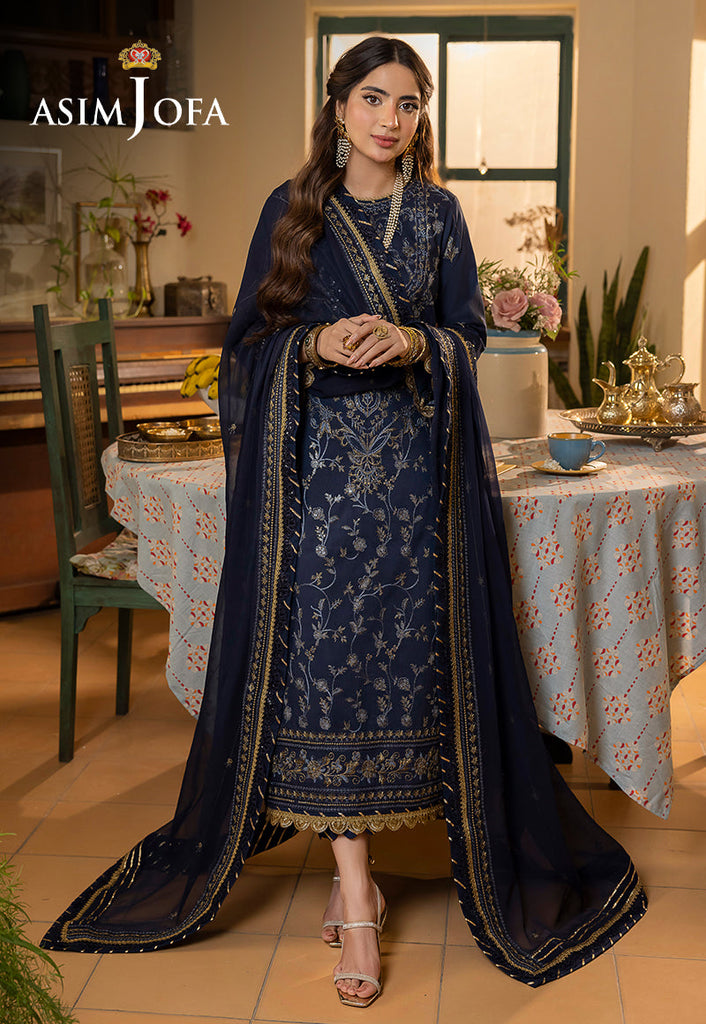 Asim Jofa Shadow Work Lawn Silk Collection – AJSW-30