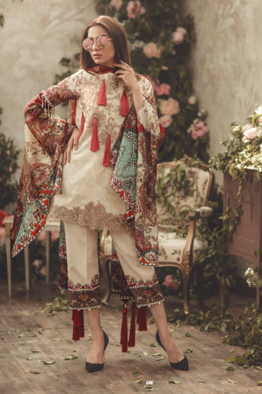 Noor by Saadia Asad Luxury Lawn 2018 – 11 Royal Wave