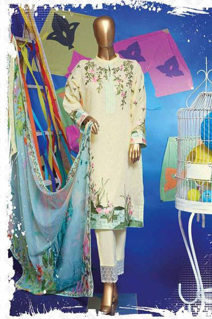 HZ Textiles Regalia Swiss Embroidered Festive Eid Collection – Design 11  Lemon