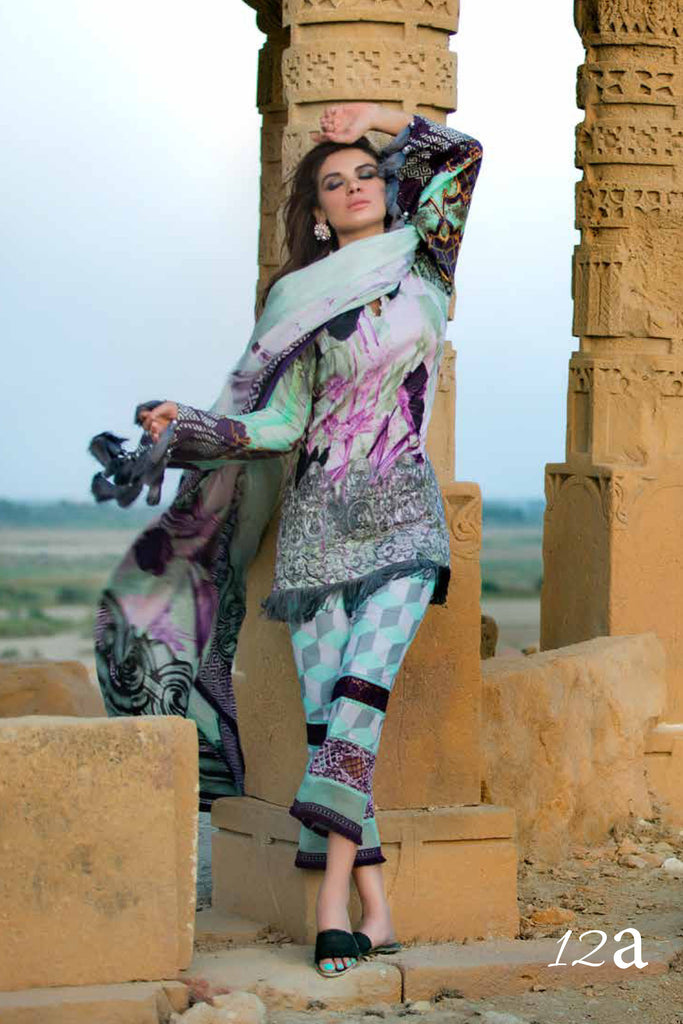 Ayesha Ibrahim Festive Luxury Lawn Collection – 12A