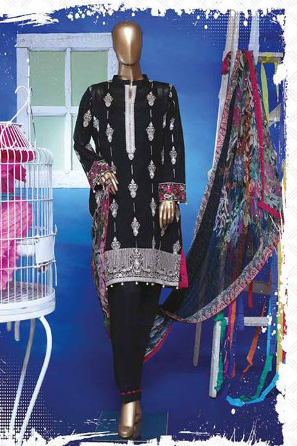 HZ Textiles Regalia Swiss Embroidered Festive Eid Collection – Design 12  Black