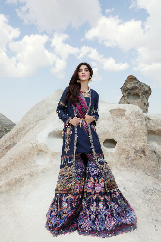 Noor by Saadia Asad Festive Eid Collection 2018 – D9 Blue Roi