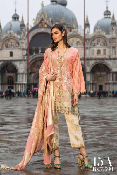Sana Safinaz Luxury Lawn Collection 2019 – 15A - Indiano