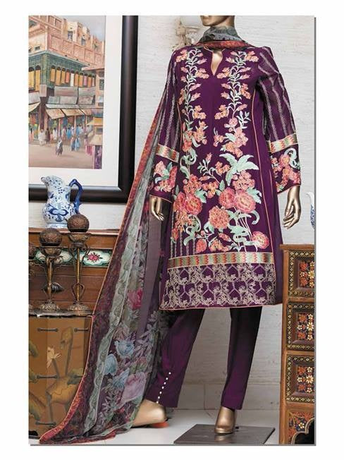 HZ Textiles Regalia Festive Swiss Voile Collection 2017 – 18 B Purple