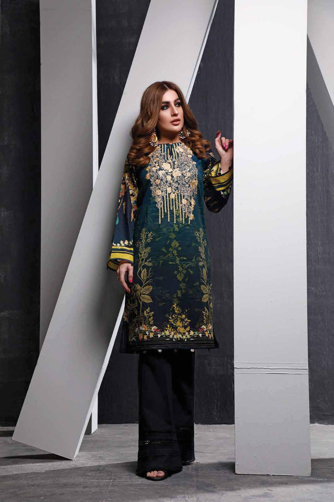 Firdous Solitaire Digital Printed Embroidered Lawn Kurti – K-19430A